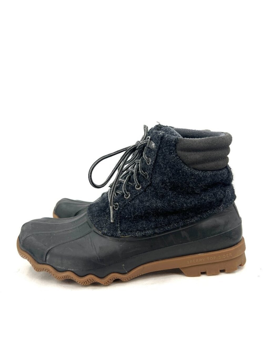 Sperry Avenue Duck Wool Black Boots Men's 10